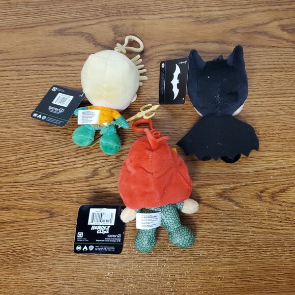 Plush DC Comics Seven20 Heroez Clipz Lot of 3 - Aquaman,  Batman and Mera 5" New - Picture 2 of 2